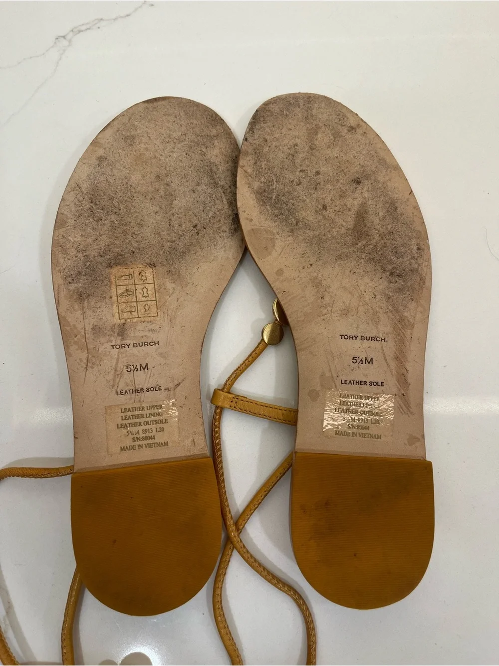 Tory Burch Mustard Yellow Lace-Up Logo Espadrille Sandals